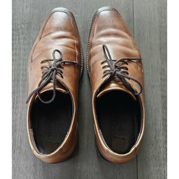 Ecco Mens Calcan Brown Leather Apron Toe Lace Up Derby Dress Shoes Size US 8.5 - Picture 5 of 10